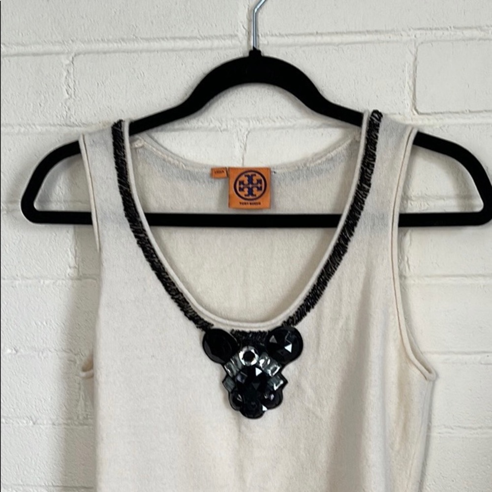 TORY BURCH Cashmere Beaded Top (M)